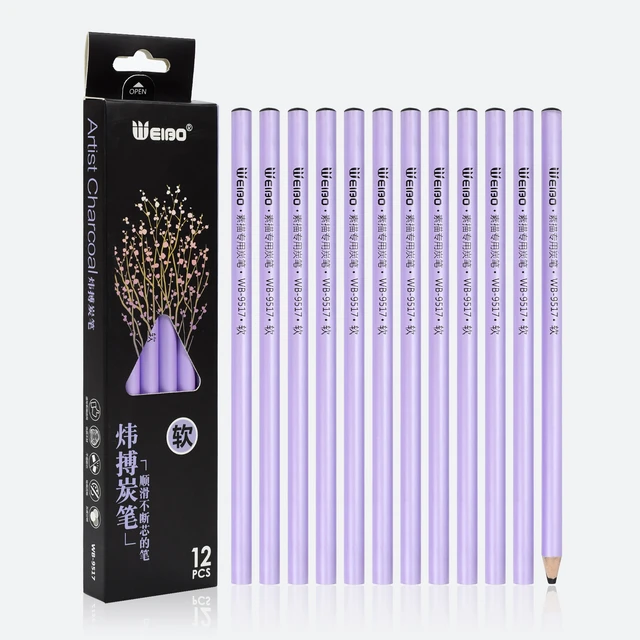 NYONI 12pcs Charcoal Pencil Black Soft/Medium/Hard Carbon Pencil Wooden  Charcoal Pencils For Sketching Drawing Stationery 2801 - AliExpress