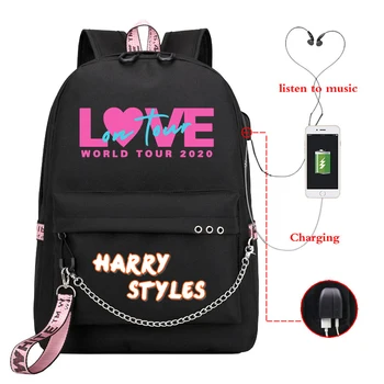 

Harry Styles LOVE ON TOUR Travel Backpack Usb Charge Backpacks Women Bookbag Laptop Bagpack School Bags for Teenage Girls