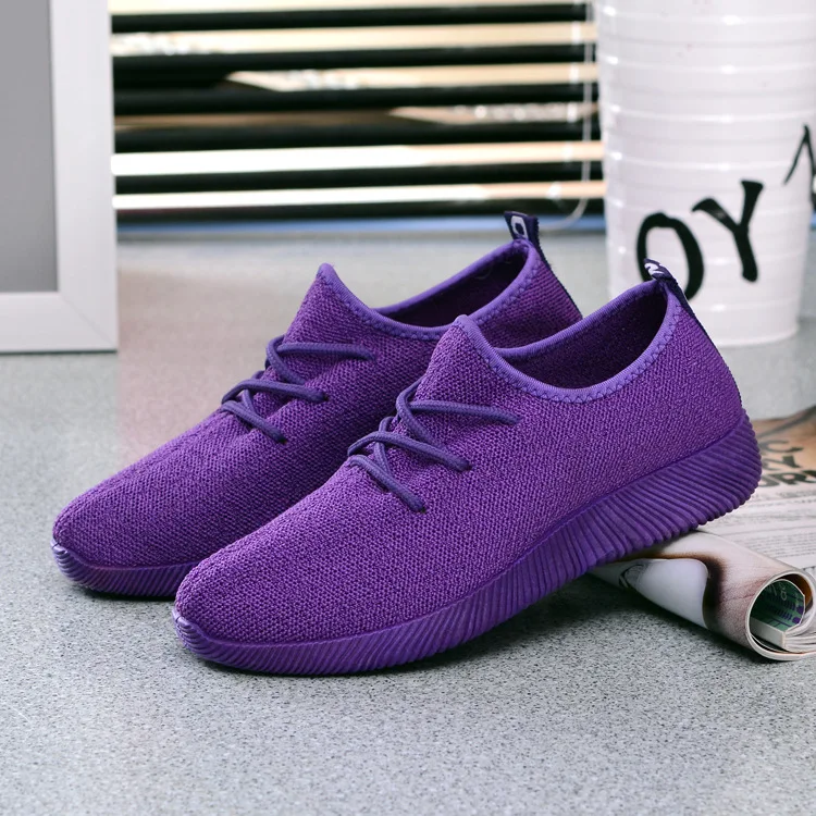 

2020 Spring New Style Breathable Shallow Mouth Shoes Low To Help Fly Woven Women's Shoes Students Running Sports Shoes Sneakers