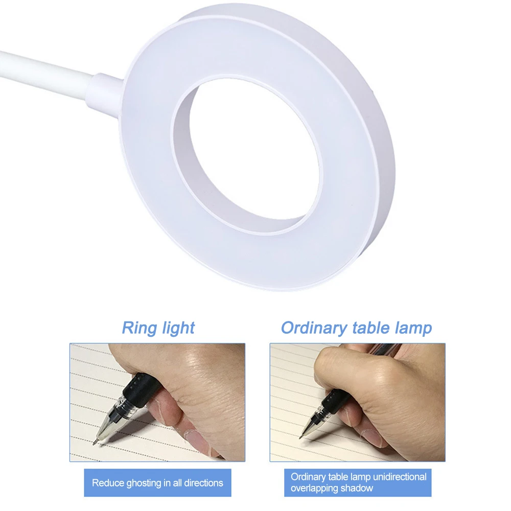  LED Table Lamp Touch On/off Switch 3 Modes Clip Desk Lamp 7000K Eye Protection Desk Light Dimmer Re - 4000149972438