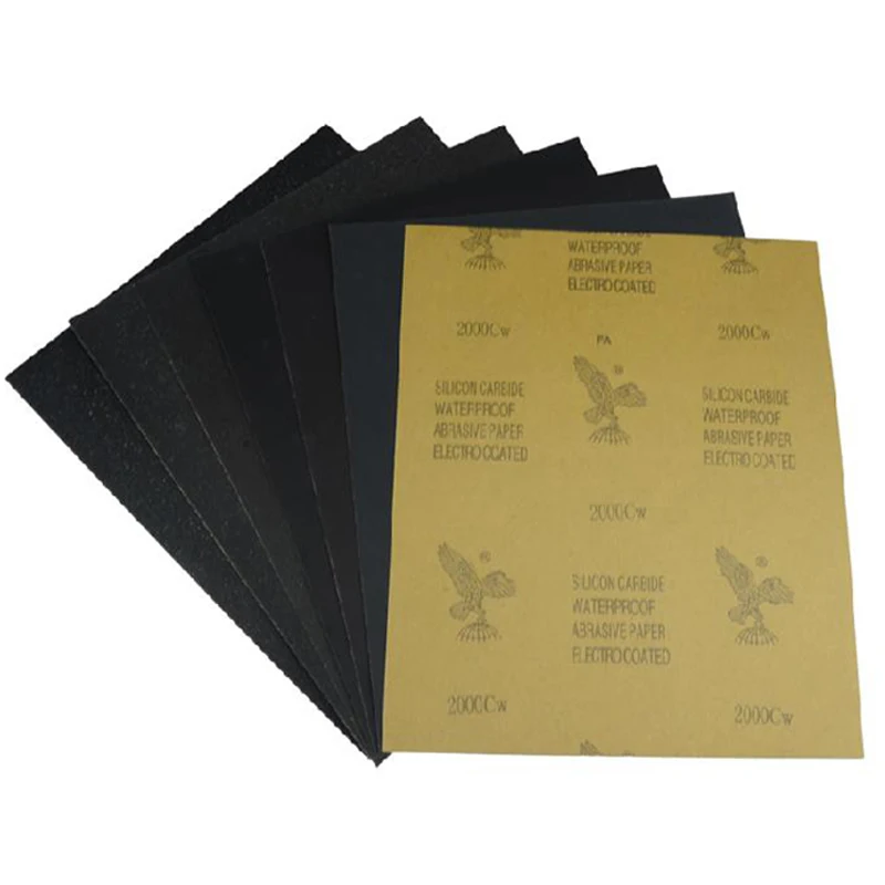 7 sheets a Set  Abrasive Paper Sandpaper 400 - 2000 Grit 9 x 11 Wet Dry Waterproof