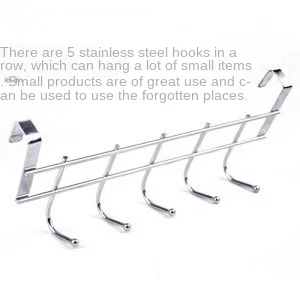 

Thickened Stainless Steel 5 Hook Cabinet Door Back Adhesive Hook 5 Adhesive Hook Door Back Adhesive Hook Coat Hook