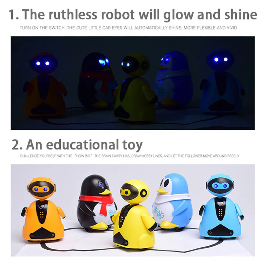Follow Any Drawn Line Magic Pen Smart Inductive Cartoon Penguin Model Children Kids Toy Gift Educational Toy Christmas Gifts