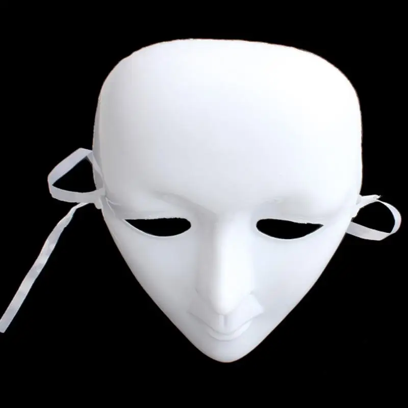 Страшное белое лицо Хэллоуин маскарад DIY Mime маска мяч карнавальный костюм маска
