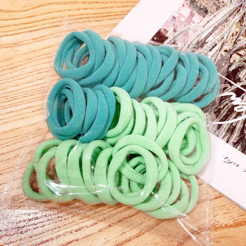 50PCS 4.5CM Cotton Elastic Hair Ties For Women Ponytail Seamless Soft Hair Bands Fashion Hair Accessories Multicolour  Headdress Hairclip