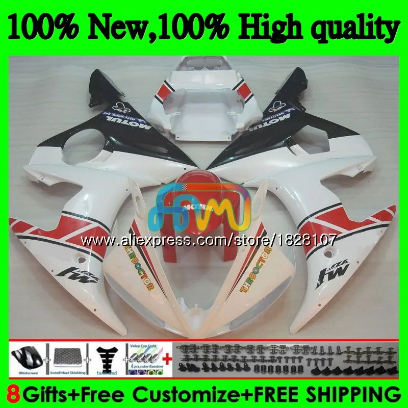 Body For YAMAHA Red white blk YZF R6 S R6S 06-09 YZFR6S 06 07 08 09 52BS.62 YZF600 YZF-600 YZF-R6S 2006 2007 2008 2009 Fairings