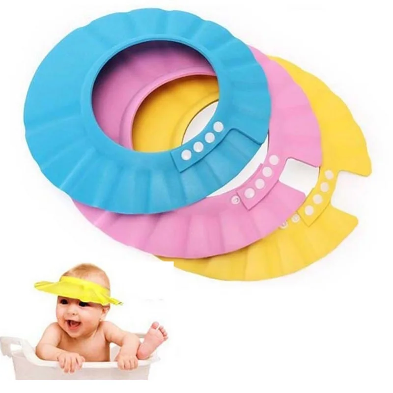 Gorro de ducha para bebé, gorro de baño seguro para niños, gorro de baño, protector para el pelo, gorra de champú elástica ajustable