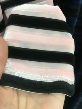 

Free ship True velvet color weaved stripe in width fabric