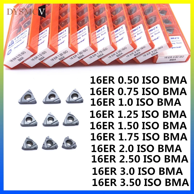 10 шт. 16ER ISO 0 50 75 1 25 2 5 BMA токарный станок с ЧПУ резьбовой инструмент инструмент|Токарный инструмент| |