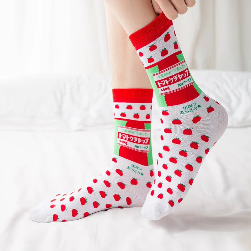 1 пара носков с героями мультфильмов в стиле Харадзюку милые носки принтом