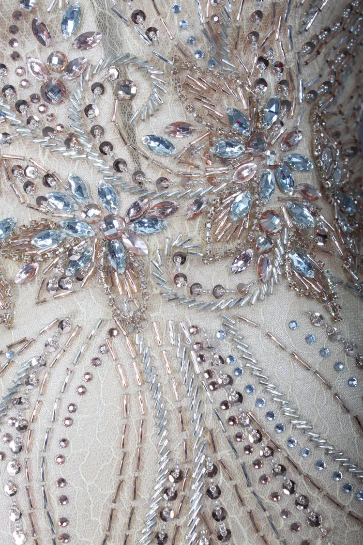 SoAyle Luxury Beaded Evening Dress High-end Dress O neck Mermaid Evening Dresses Long Sleeves Unique Vestido de Festa