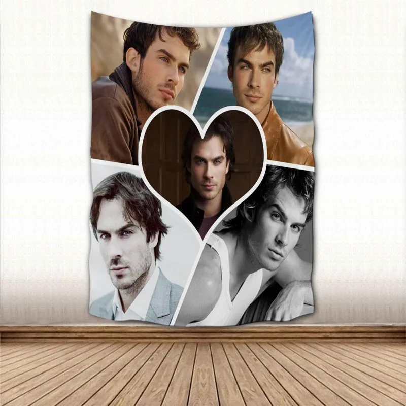 New Ian Somerhalder Wall Hanging Tapestry Home Party Decorative Tapestries Photo Background