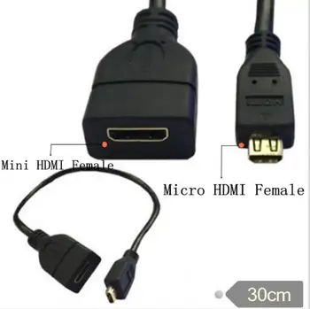 

Mini HDMI Female to Micro HDMI Female cable0.3m for mobile phones, computer peripheral adapters