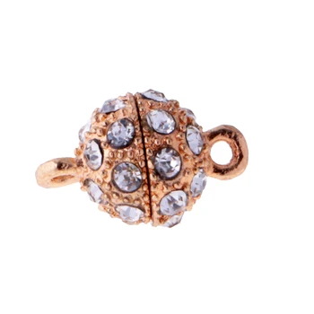 

18 Pieces Rhinestone Ball Round Magnetic Connectors Clasp Jewelry Making Finding