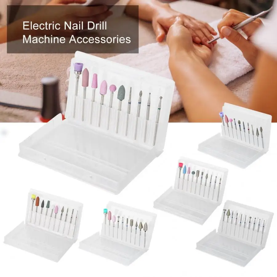 Nail Drill For Manicure 6 Types Alloy Steel Nail Art Drill Polish Head Kit Nail Drill Machine Accessories Manicure Tool