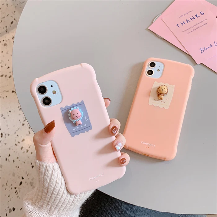 Матовый чехол для телефона для iphone 11 11Pro Max XS Max X XR 3D Детский динозавр Лев чехол для iphone 7 8 plus чехол на телефон с изображениями героев мультфильмов
