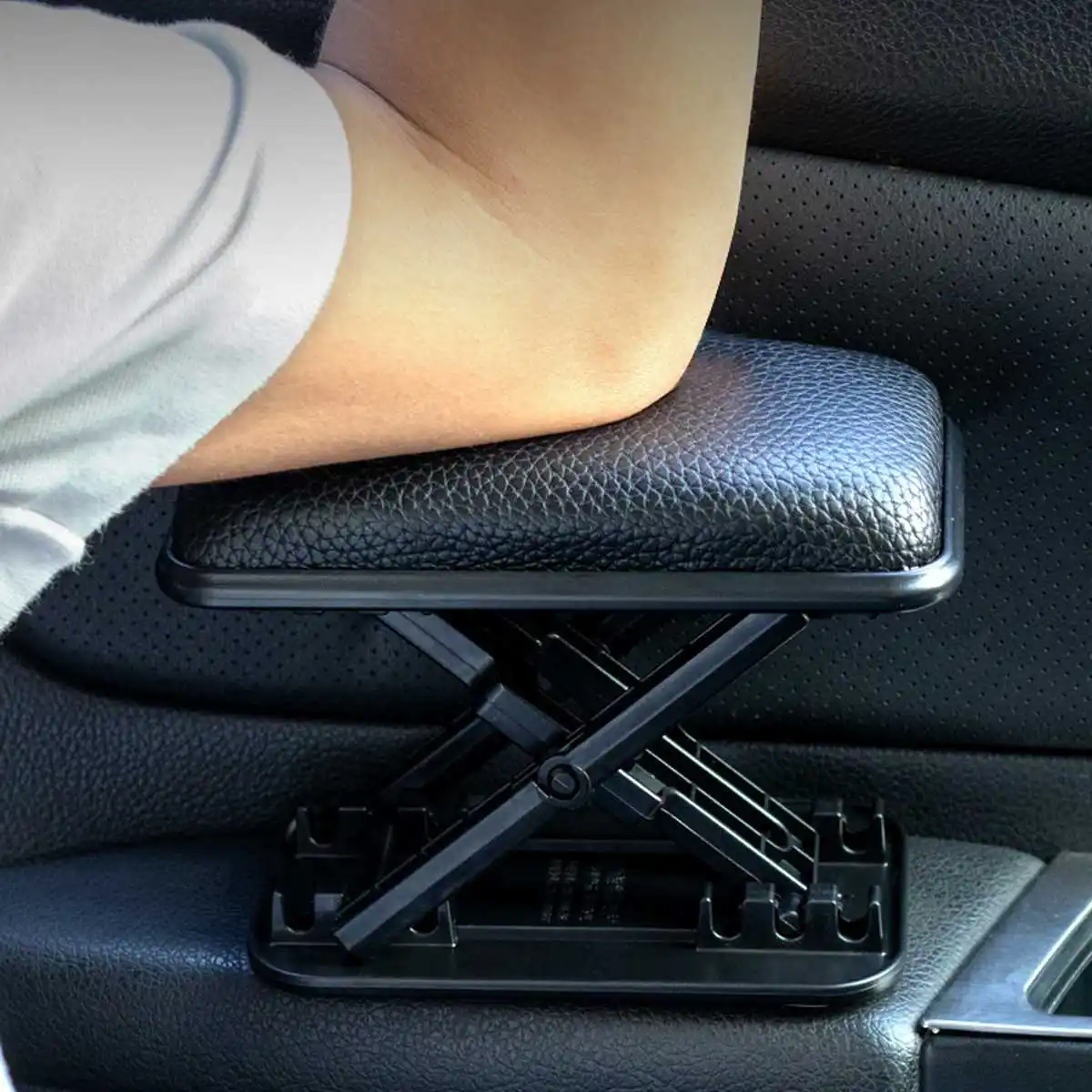 Универсальная автомобильная подушка для подлокотника из искусственной кожи, мягкая поддержка локтя, регулируемый держатель для рук