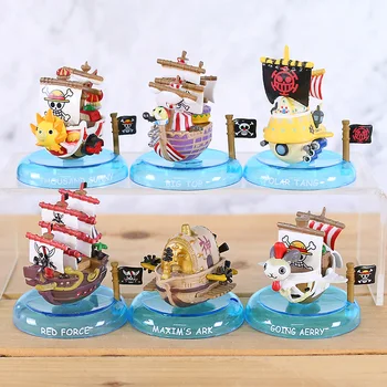

One Piece Yura Yura Pirate Ship Thousand Sunny Going Merry Reid Voss Big Top Polar Tang Mini PVC Figure Toys 6pcs/set