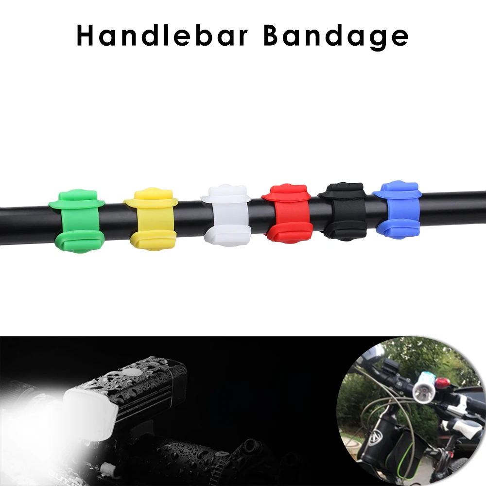 Discount 1PC Colorful Silicone Bike Light Holder Handlebar Strap Fixing Elastic Tie Rope Band Bandages Cycling Accessories 145mm 1