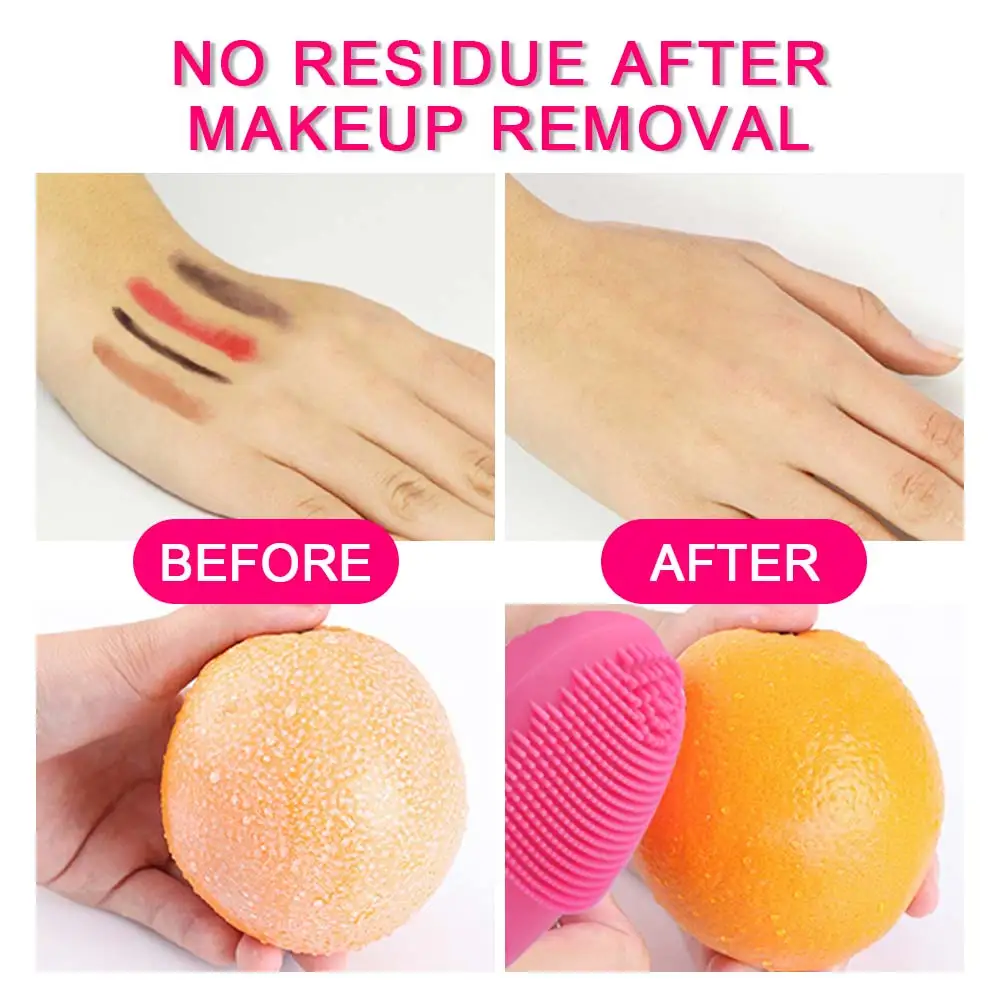 Facial Massage Pore Exfoliation Face Cleaner Electric Wash Instrument Silica Gel 2 Colors Face Cleansing Brush