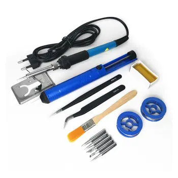 

14PCS 60W Adjustable Temperature Electric Soldering Iron Welding Repair Tool Kit Solder Wire Tweezers