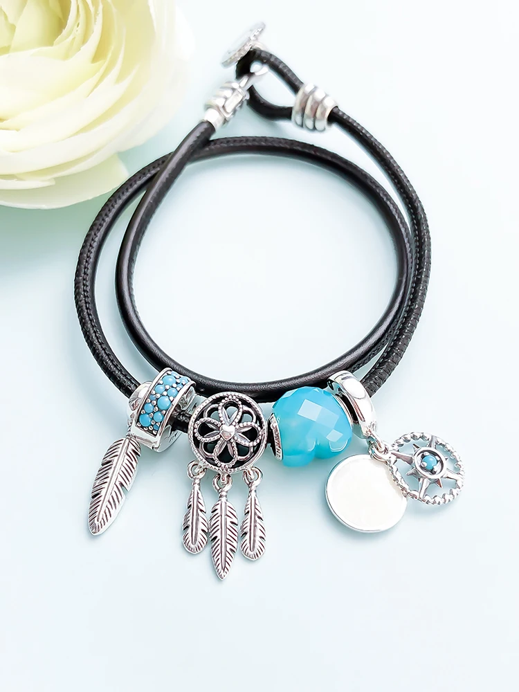 

Kaliyah Shop Original 1:1 100% 925 Hand String Vintage Flower Beaded Bracelet Gift First Choice Free Of Charge