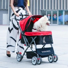 Коляска для собак, коляска для домашних животных, четырехколесная тележка для собак, большое пространство, для кошек, собак, складная тележка, товары для исходящих товаров