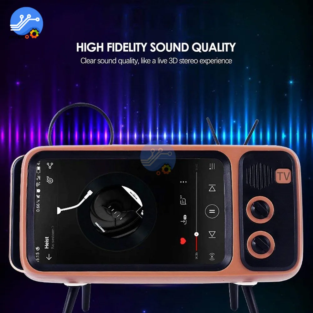 Беспроводной Bluetooth динамик Ретро ТВ Стиль бас портативный с мобильный телефон тв