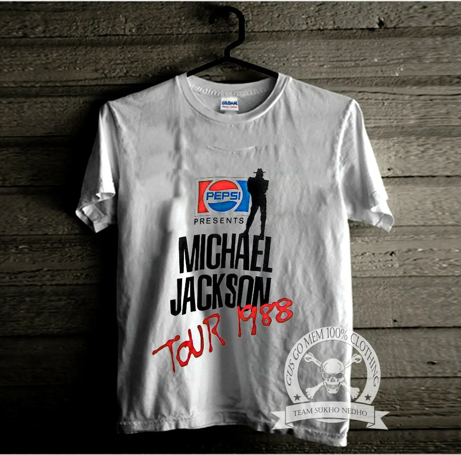 

VTG T shirt 80's Michael Jackson Bad Tour Pepsi Concert REPRINT S-XXL O-Neck Sunlight Men T-Shirt top tee