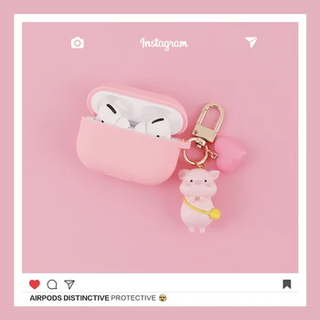 

Cute Pink Pig Case For Apple Airpods 123 Pro Case Silicone Bluetooth Earphone Accessories Headphones Protect Cover With Key Ring