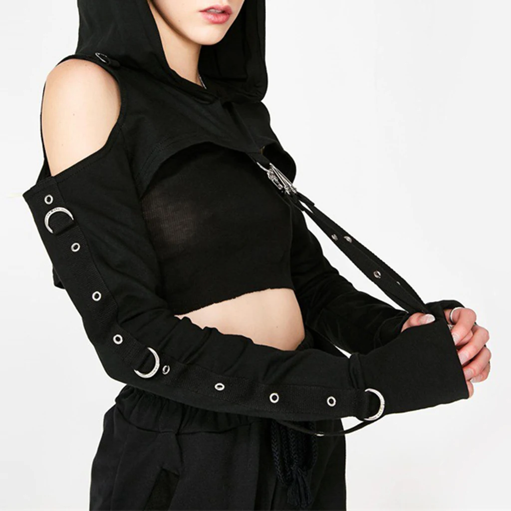 Womens Gothic Elastic Fishnet Long Sleeve Mesh Crop Tops Clubwear Womens Gothic Elastic Fishnet Long Sleeve Mesh Crop Tops Clubwear