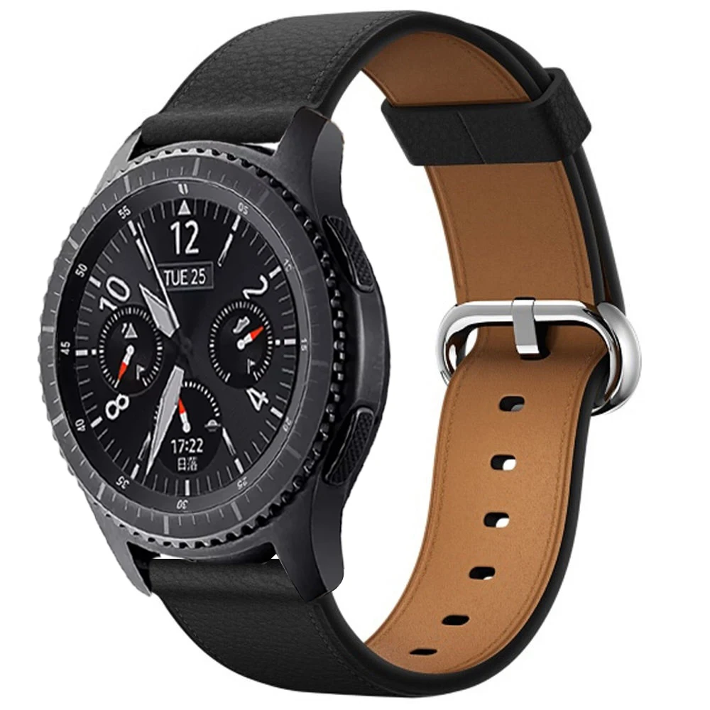 Ремешок для часов samsung gear S3 ремешок черный коричневый классический galaxy Watch active 46