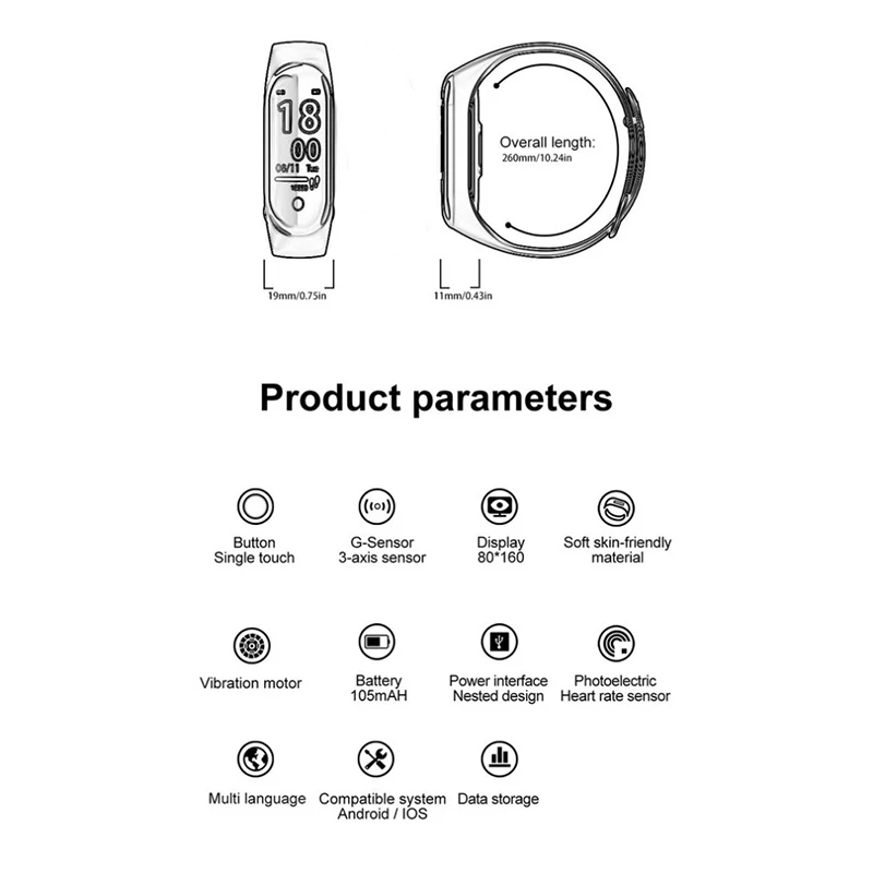 Умный браслет с цветным экраном M4, пульсометр, кровяное давление, кислород, шагомер, напоминание о погоде, умный браслет, спортивный браслет
