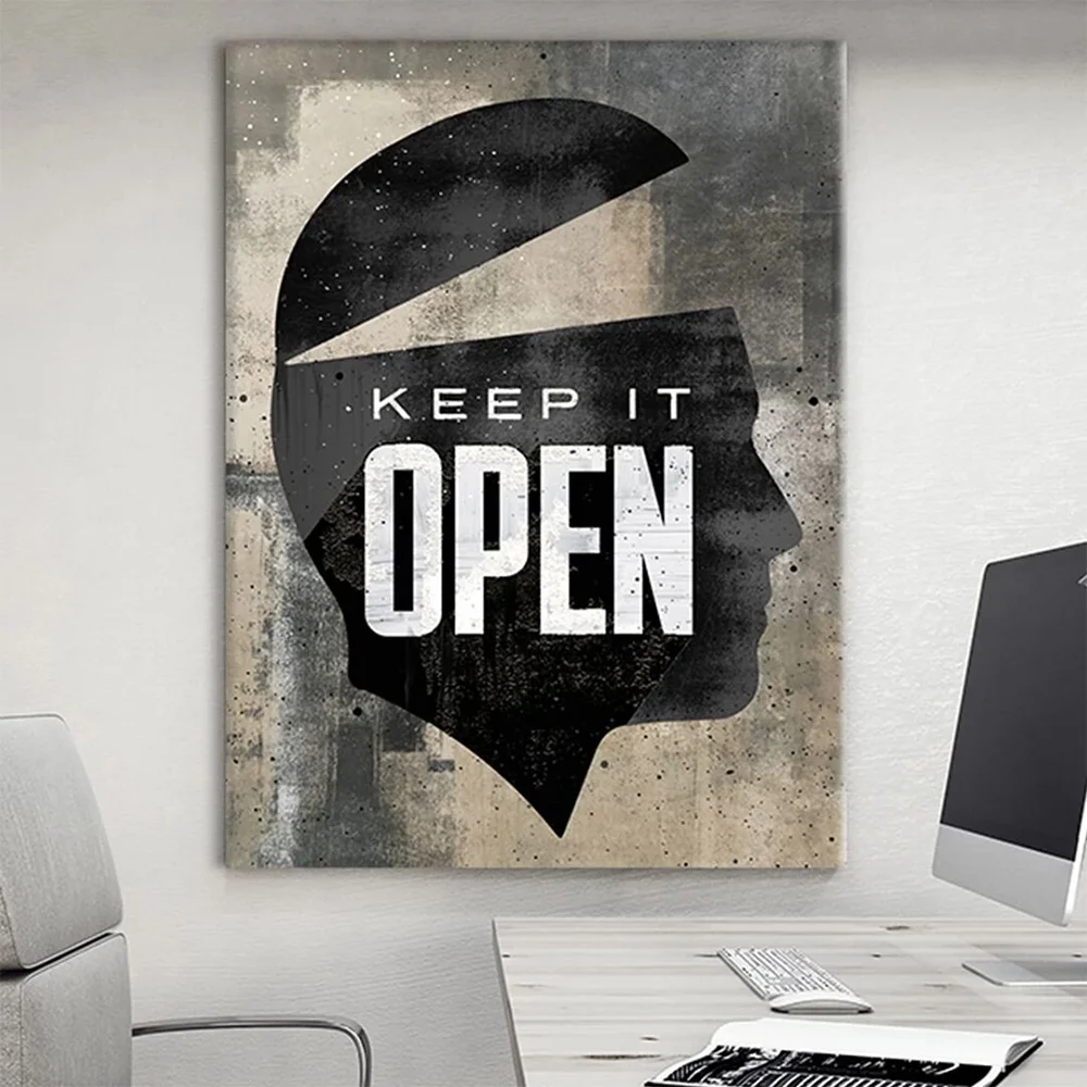 Художественная Картина на холсте Keep It Open мотивирующая Цитата художественная