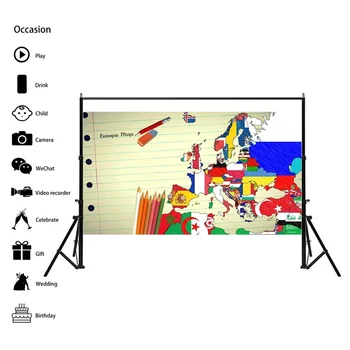 59*42cm Europe Map of The World Poster Modern World Map Non Woven Posters Prints with National Flags School World Map Wall Decor flags of the world