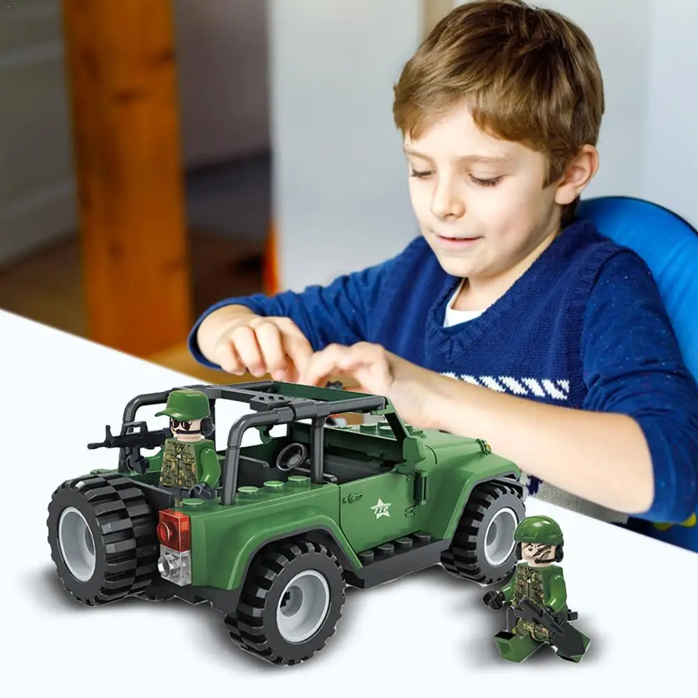 Новинка, сборные строительные блоки, детские игрушки для J772 Wrangler Jeep, военный автомобиль, внедорожник
