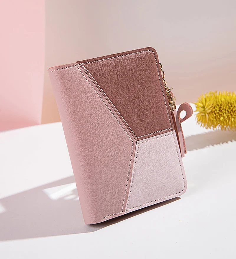 Einfache Stil Kurze Brieftaschen Quaste Hit Farbe PU Leder Geldbörse Karte Halter Kleine Kupplung Frauen Mädchen Handtasche Beutel – Detail 16