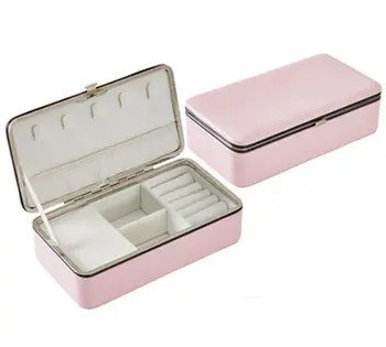 

Womens Portable Travel Jewelry Box Organizer PU Jewellery Ornaments Case Storage