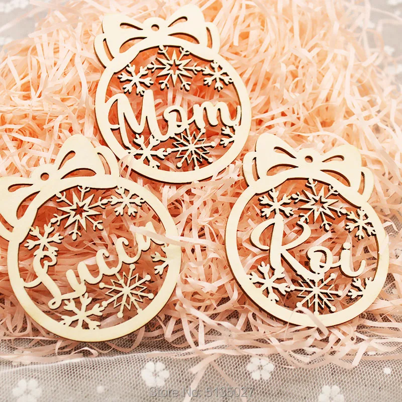 Персонализированные именные украшения с бантами Рождественская елка украшение