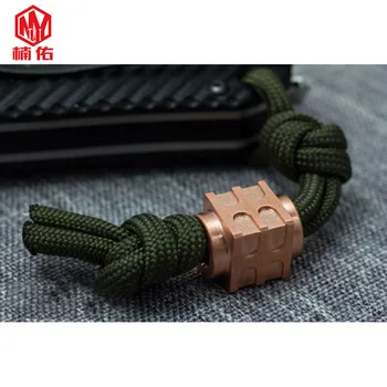 

Brass Paracord Knife Beads Metal Charms Retro EDC Tool Paracord Bracelet Accessories Survival DIY Pendant Knife Lanyards