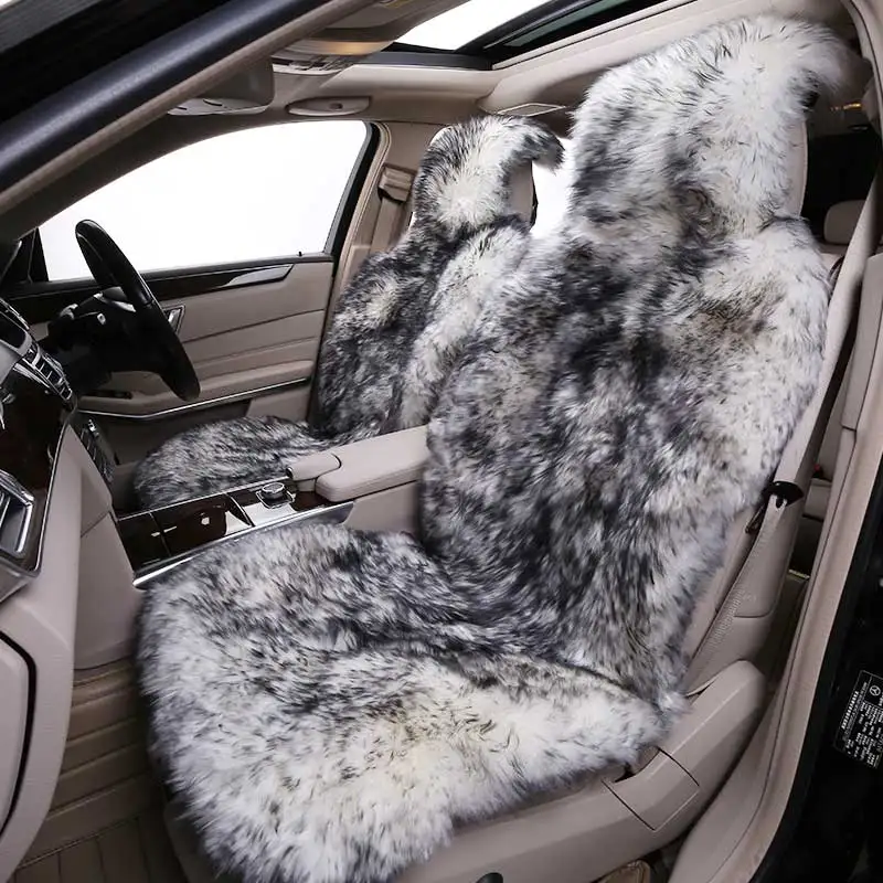 Шерстяное покрытие для автомобильных сидений, зимняя теплая подушка для сидений автомобиля, натуральный мех, Австралийская овчина, авточехлы для сидений, автомобильные меховые аксессуары