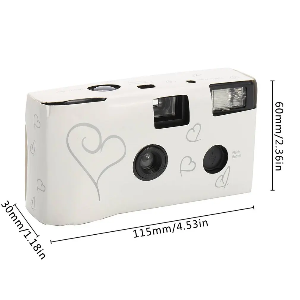 Film Camera 36 Photos White Photo Power Flash HD Single Use One Time Disposable Film Camera Party Birthday Valentine's Day Gift