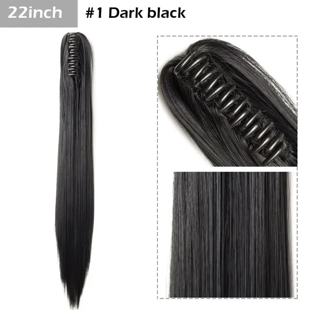 S-noilite Syntheitc Big Grab Ponytail Hair Extension Claw Clip In Ponytail Extension Hair Fake Hairpiece For Women Daily Party 22-631