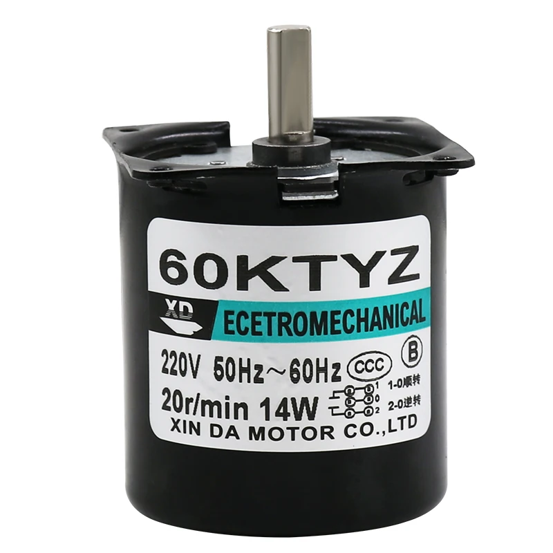 60KTYZ эксцентриковый вал AC синхронный двигатель 220V14W 2 5 rpm-80rpm CW CCW мотор |