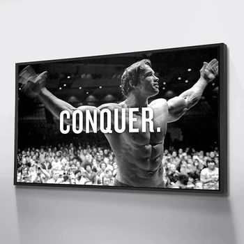 

AAHH CONQUER Arnold Canvas Art Text Animal Canvas Painting Wall Art Picture for Home Decor Print on Canvas