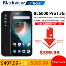 Blackview BL6000 Pro 5G Smartphone IP68 Waterproof 48MP Triple Camera 8GB RAM 256GB ROM 6.36 Inch Global Version Mobile Phones