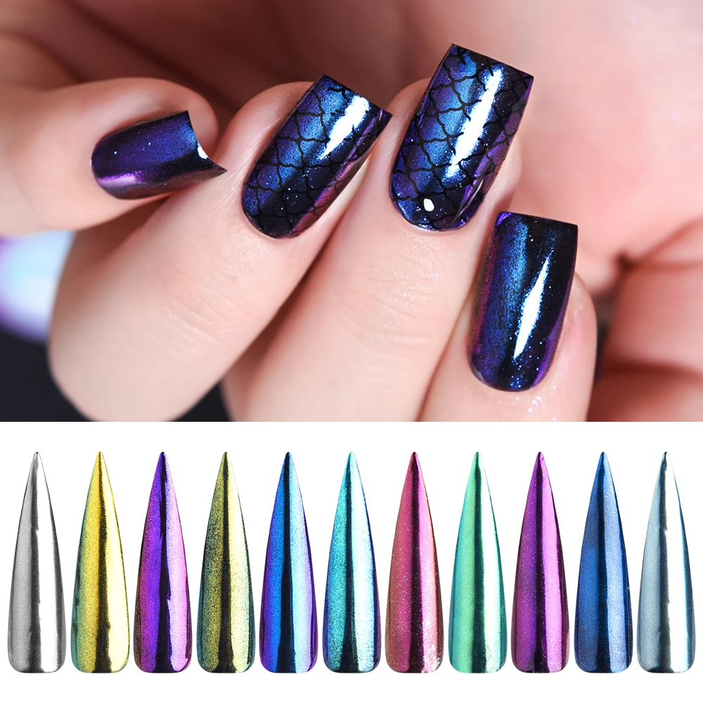KADS 1g/Box Gold Sliver Nail Glitter Powder Mirror Shining Nail Art DIY Chrome Pigment Glitters Chrome Pigment Powder Dust Nails