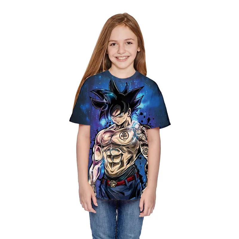 Детская футболка с короткими рукавами и 3D-принтом с персонажами из мультфильмов «Жемчуг дракона», Saiyan Son-Goku wukong, одежда для мальчиков и девочек