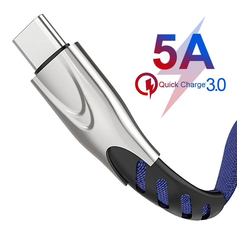 

5A usb c cable USB Type C Fast Charging cord For Huawei P20 P10 Mate 20 Pro 10 Nova 2s Xiaomi Charger usb-c data Type-c cord