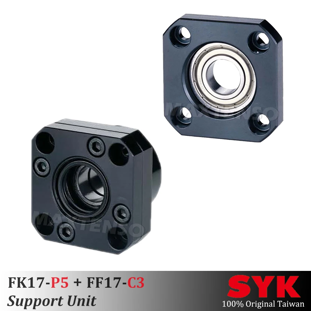 

SYK Support Unit Set FKFF Professional fixed side FK17 FF17 C3 for ball screw TBI sfu 2010 2510 Premium CNC one set Taiwan